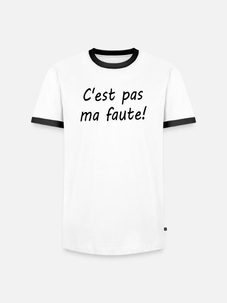 C'est pas ma faute ! - T-shirt contrasté Homme - blanc/noir