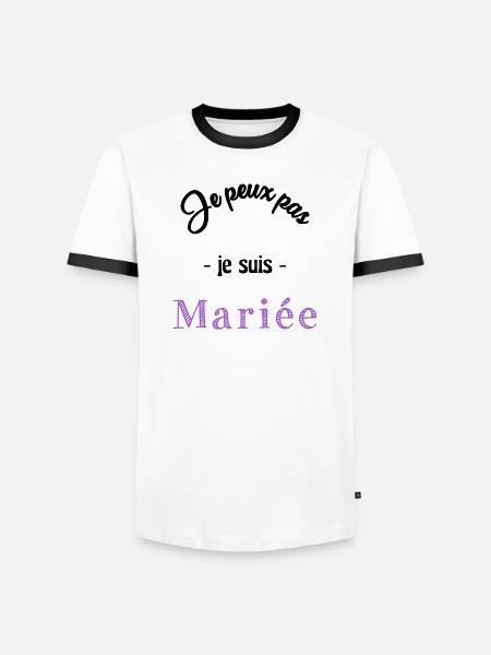 MARIEE. EVJF - T-shirt contrasté Homme - blanc/noir