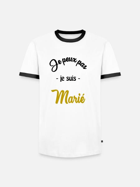 JUST MARRIED. EVJF - T-shirt contrasté Homme - blanc/noir