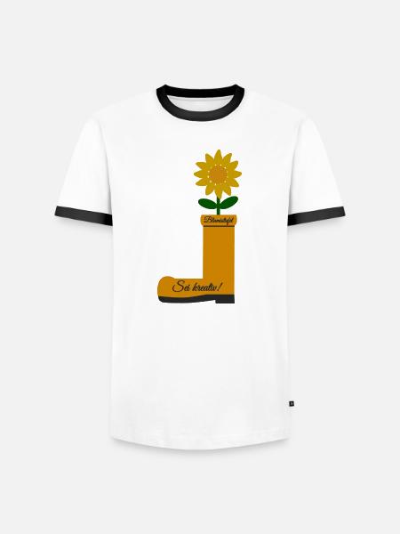 Flower Boots - Men's Ringer Shirt - white/black