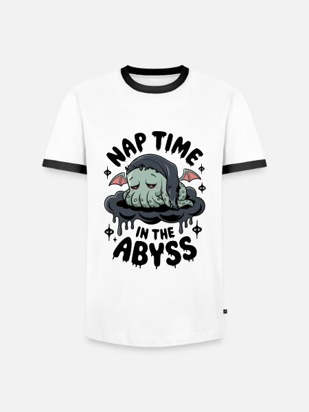 Nap Time In The Abyss - Men's Ringer Shirt - white/black