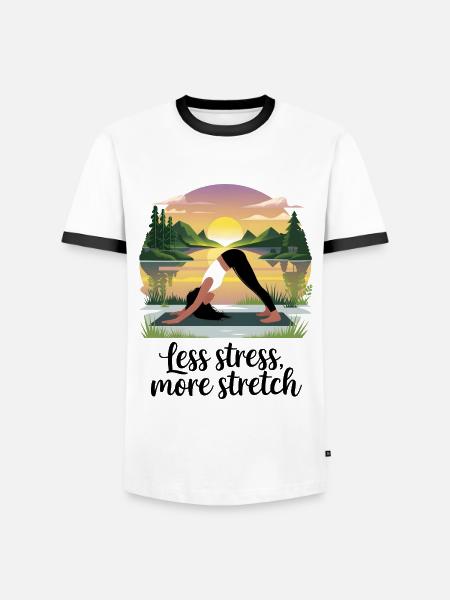 Less Stress, More Stretch - Men's Ringer Shirt - white/black
