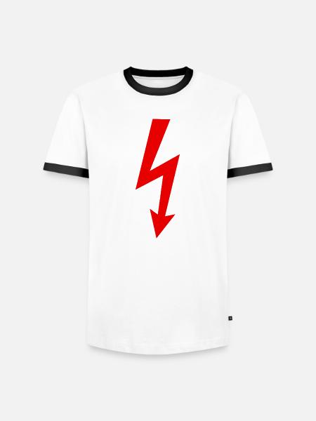Blitz Logo - Männer Kontrast-T-Shirt - Weiß/Schwarz