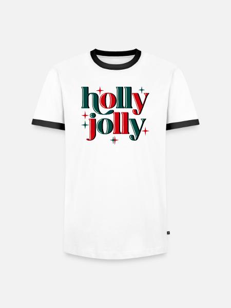 Holly Jolly Xmas - Männer Kontrast-T-Shirt - Weiß/Schwarz