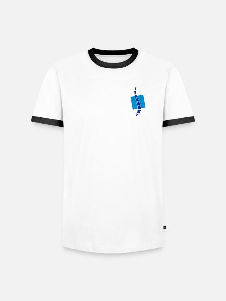 Physio 12 Logo - Männer Kontrast-T-Shirt - Weiß/Schwarz
