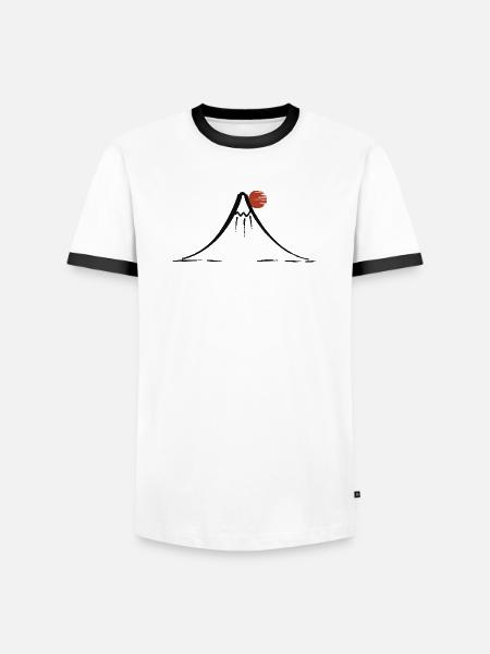 Mount Fuji - Männer Kontrast-T-Shirt - Weiß/Schwarz