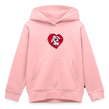 Asterix & Obelix - Idefix Mit Herz - Kinder Premium Organic Hoodie - Rosa - Vorne - AI Model Kid Female (0cm)