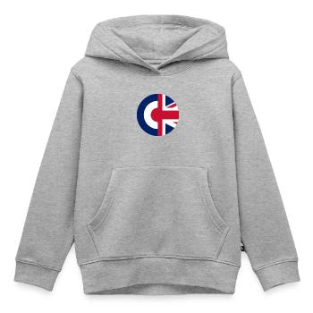 Britische Mods - Kinder Premium Organic Hoodie - Grau meliert - Vorne - AI Model Kid Male (0cm)