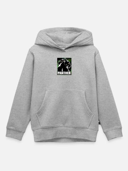 Panther - Kinder Premium Organic Hoodie - Grau meliert