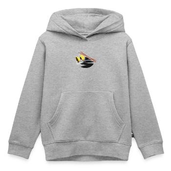 Schwungvoller Diabolo Jongleur - Kinder Premium Organic Hoodie - Grau meliert - Vorne - AI Model Kid Male (0cm)