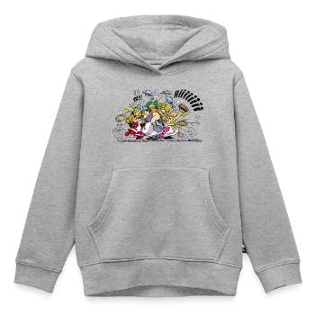 Asterix & Obelix Schlägerei - Kinder Premium Organic Hoodie - Grau meliert - Vorne - AI Model Kid Male (0cm)