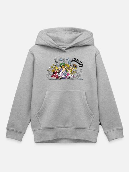 Asterix & Obelix Schlägerei - Kinder Premium Organic Hoodie - Grau meliert