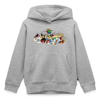 Asterix & Obelix - Attacke - Kinder Premium Organic Hoodie - Grau meliert - Vorne - AI Model Kid Male (0cm)