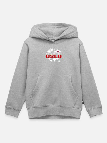 Oslo - Kinder Premium Organic Hoodie - Grau meliert
