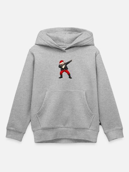 Weichnachten / Weichnachtsmann / Santa Dab - Kinder Premium Organic Hoodie - Grau meliert