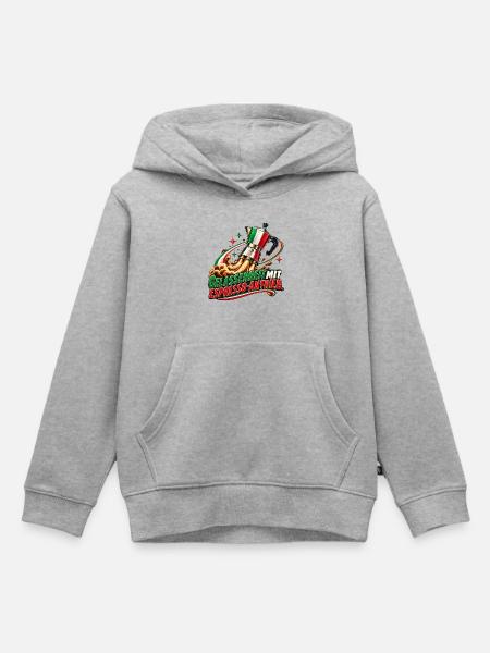 Gelassenheit mit Espresso-Antrieb - Kinder Premium Organic Hoodie - Grau meliert