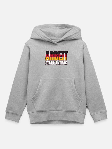 Arbeit statt Antrag Schwarz Rot Gold - Kinder Premium Organic Hoodie - Grau meliert