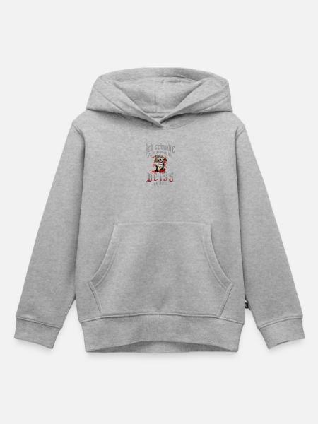 Beißender Hund Spruch - Kinder Premium Organic Hoodie - Grau meliert