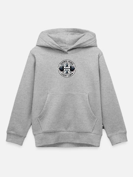 Schwer Heben Leicht Leben Gym - Kinder Premium Organic Hoodie - Grau meliert