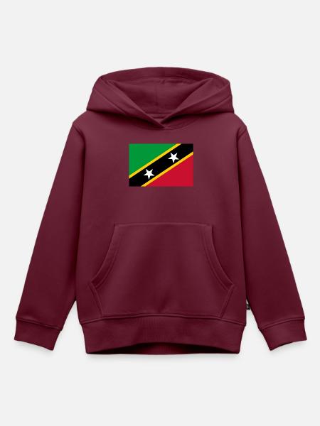 St. Kitts und Nevis - Kinder Premium Organic Hoodie - Burgunderrot