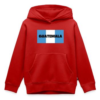 Guatemala dans Les couleurs du drapeau guatémaltèque - Sweat Premium à capuche enfant bio - rouge - Devant - AI Model Kid Female (0cm)