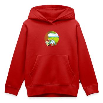 Asterix & Obelix Machen Siesta Mit Idefix - Kinder Premium Organic Hoodie - Rot - Vorne - AI Model Kid Female (0cm)