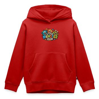 Little Monster Club – Buntes Monster Kinderdesign - Kinder Premium Organic Hoodie - Rot - Vorne - AI Model Kid Female (0cm)