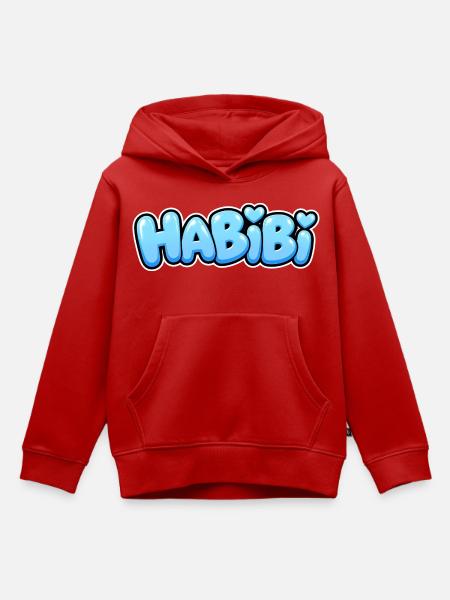 Habibi – Süßer Herz Schriftzug – Liebe - Kinder Premium Organic Hoodie - Rot