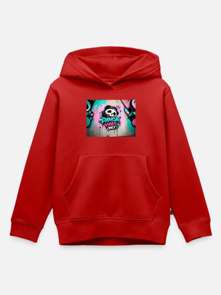 Panda Vibes Only Graffiti - Kinder Premium Organic Hoodie - Rot