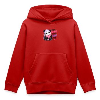 Panda Gefühle Groß Sein - Kinder Premium Organic Hoodie - Rot - Vorne - AI Model Kid Female (0cm)