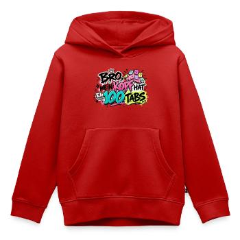 Bro Kopf 100 Tabs Graffiti - Kinder Premium Organic Hoodie - Rot - Vorne - AI Model Kid Female (0cm)