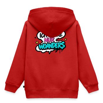 Ich denke nur Woanders - Kinder Premium Organic Hoodie - Rot - Hinten - AI Model Kid Female (0cm)