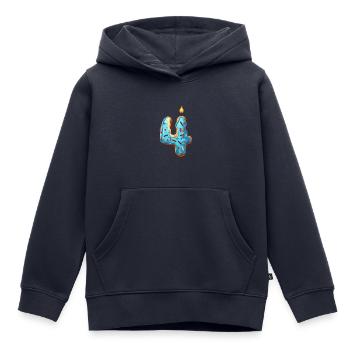 NUMMER 4 KUCHEN SWEET 4. GEBURTSTAG - Kinder Premium Organic Hoodie - Navy - Vorne - AI Model Kid Male (0cm)