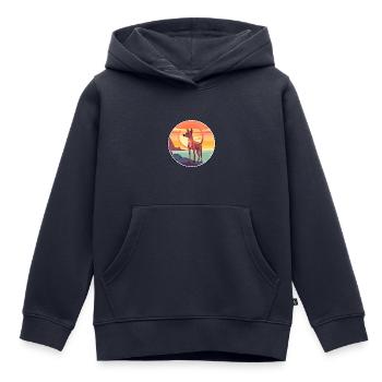 Cirneco Dell Ätna Hund Rasse Cartoon Kawaii Clipart - Kinder Premium Organic Hoodie - Navy - Vorne - AI Model Kid Male (0cm)