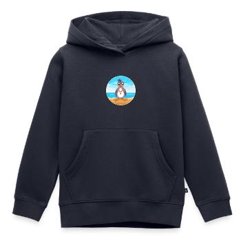 Jay Cartoon Yoga Strand Sommer Illustration - Kinder Premium Organic Hoodie - Navy - Vorne - AI Model Kid Male (0cm)