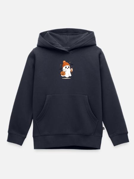 Halloween-Shirts für Frauen Pumpkin Ghost - Kinder Premium Organic Hoodie - Navy