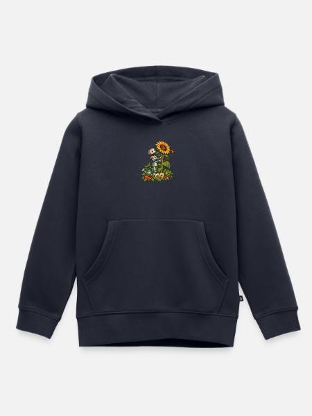 Gartenroboter mit Sonnenblume und Gemüse - Kinder Premium Organic Hoodie - Navy