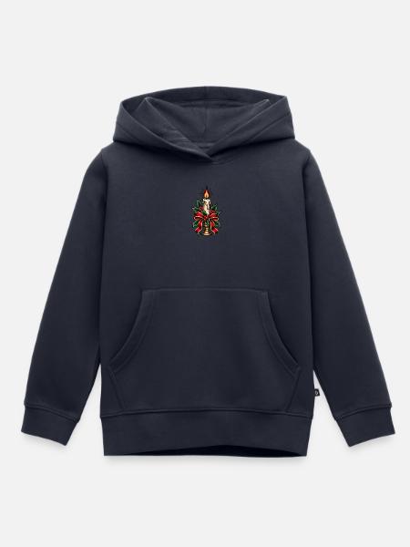 Kerzenbeleuchteter Stechpalmen-Weihnachtsbogen - Kinder Premium Organic Hoodie - Navy