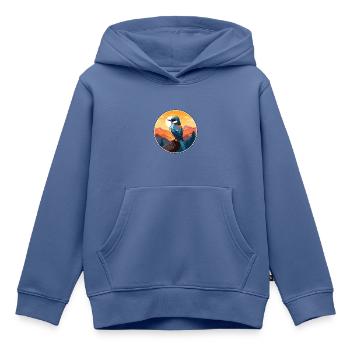 Jay Vogel Buntes Aquarell Cartoon Kawaii Tier - Kinder Premium Organic Hoodie - Taubenblau - Vorne - AI Model Kid Female (0cm)