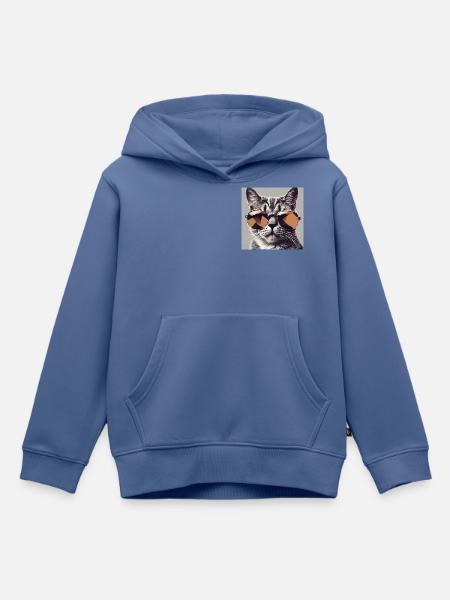 Cool Cat #1 - Kinder Premium Organic Hoodie - Taubenblau