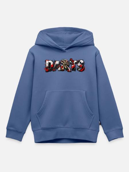 Darts Metallkunst Bullseye - Kinder Premium Organic Hoodie - Taubenblau