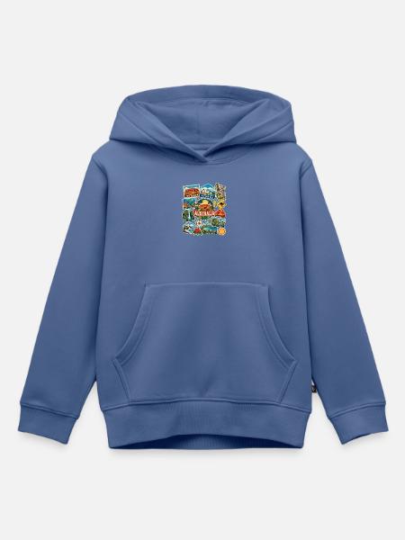 Australien Reisesticker - Kinder Premium Organic Hoodie - Taubenblau