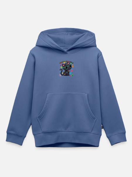 Regenbogen-Astronomen-Katzen-Humor - Kinder Premium Organic Hoodie - Taubenblau