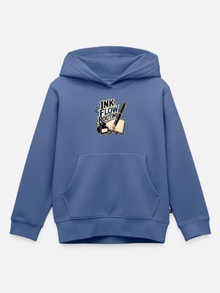 INK FLOW ROUTINE - Kinder Premium Organic Hoodie - Taubenblau