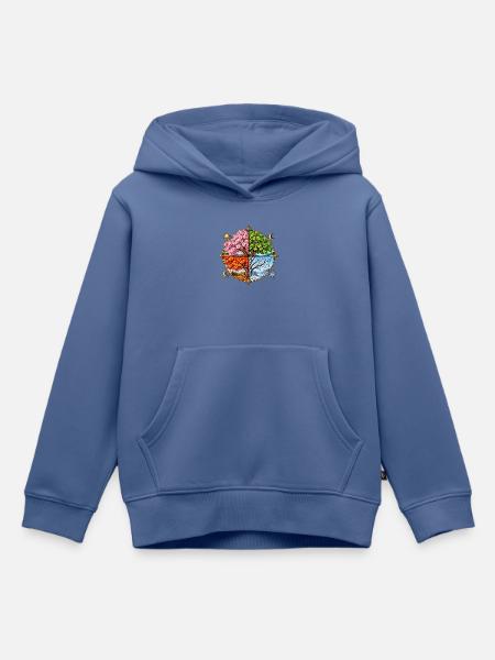Vier Jahreszeiten Baumkreis - Kinder Premium Organic Hoodie - Taubenblau