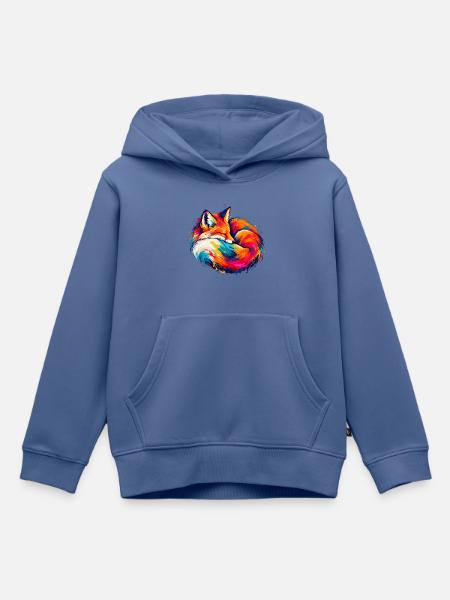 Chromatischer Schlaffuchs - Kinder Premium Organic Hoodie - Taubenblau