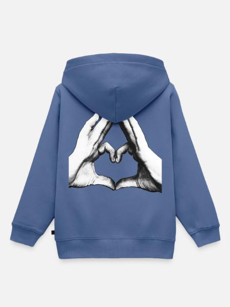 SO MUCH LOVE - Hands - Kinder Premium Organic Hoodie - Taubenblau