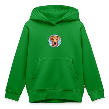 Irish Terrier Hunderasse Aquarell Illustration - Kinder Premium Organic Hoodie - Grün - Vorne - AI Model Kid Female (0cm)