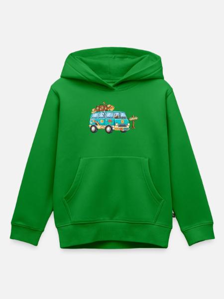 70er Camper Wohnmobil - Kinder Premium Organic Hoodie - Grün