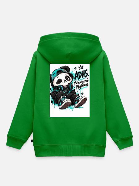 Panda ADHS Rhythmus Kollektion - Kinder Premium Organic Hoodie - Grün